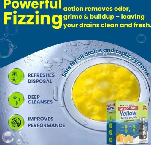 LemonBlast Yellow Bubble Tablets (24pc) | Deep Cleaning Action