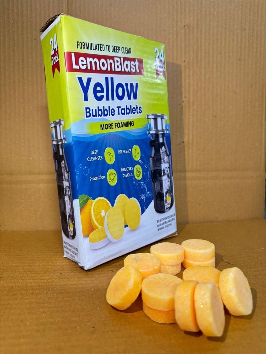 LemonBlast Yellow Bubble Tablets (24pc) | Deep Cleaning Action