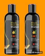 Unisex Instant Black Herbal Hair Dye Shampoo | Grey Hair Coverage (Pack of 2)